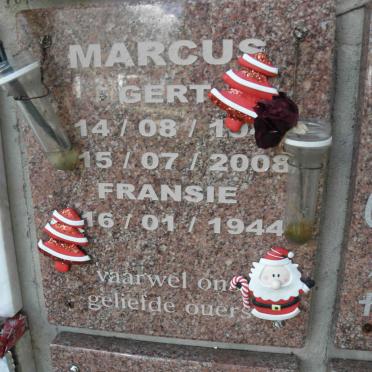 MARCUS Gert 194?-2008 &amp; Fransie 1944-