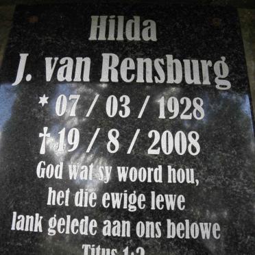 RENSBURG Hilda, J. van 1928-2008