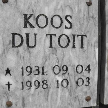 TOIT Koos, du 1931-1998