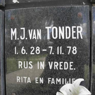 TONDER M.J., van 1928-1978