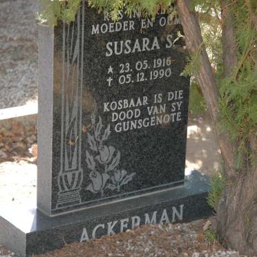 ACKERMAN Susara S. 1916-1990