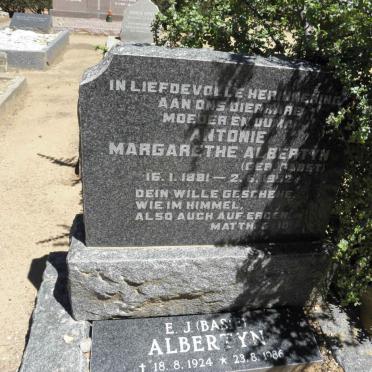 ALBERTYN Antonie Margarethe nee BABST 1881-1952 :: ALBERTYN E.J. 1924-1986