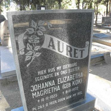 AURET Johanna Elizabeth Magrietha nee KOK 1925-1972