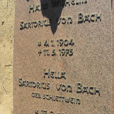 BACH Hans Wilhelm, Sartorius von 1904-1975 &amp; Hella SCHLETTWEIN 1903-1993