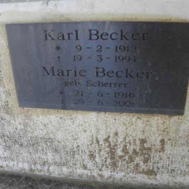 BECKER Karl 1912-1994 &amp; Marie SCHERRER 1916-2001