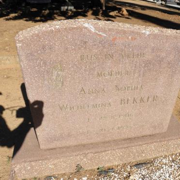 BEKKER Anna Sophia Wilhelmina 1906-1995