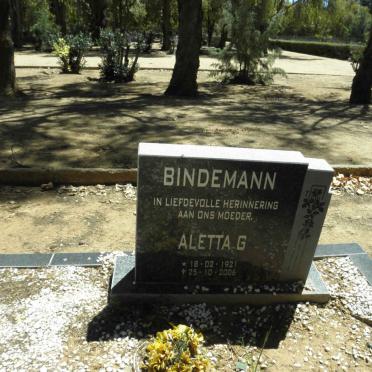 BINDEMANN Aletta G. 1921-2006