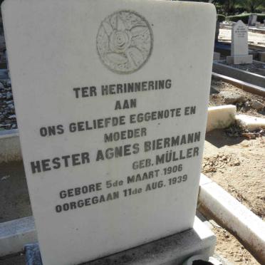 BIERMANN Hester Agnes nee MÜLLER 1906-1939