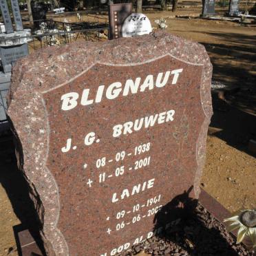 BLIGNAUT Lanie 1941-2008 &amp; J.G. BRUWER 1938-2001