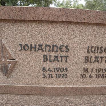 BLATT Johannes 1905-1972 &amp; Luise 1915-1987