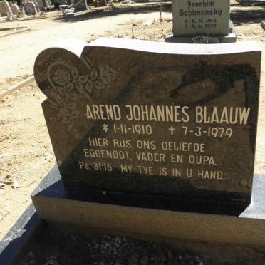 BLAAUW Arend Johannes 1910-1979