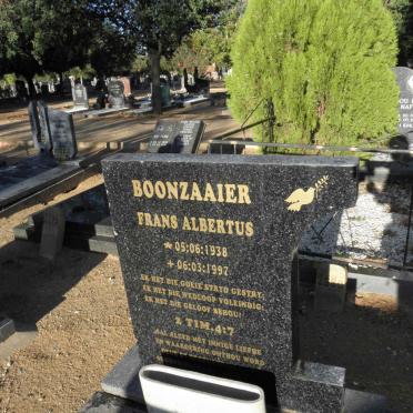 BOONZAAIER Frans Albertus 1938-1997