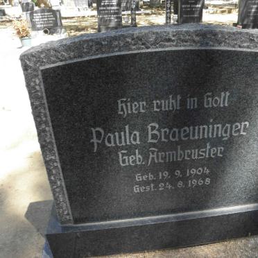 BRAEUNINGER Paula nee ARMBRUSTER 1904-1968