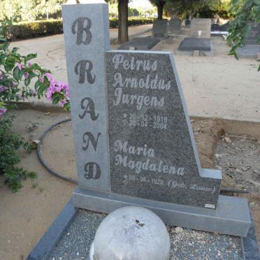 BRAND Petrus Arnoldus Jurgens 1919-2004 &amp; Maria Magdalena LOUW 1928-