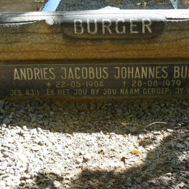 BURGER Andries Jacobus Johannes 1904-1979