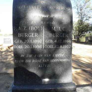 BURGER P.A.Z. 1897-1956 &amp; M.J.C. 1896-1957