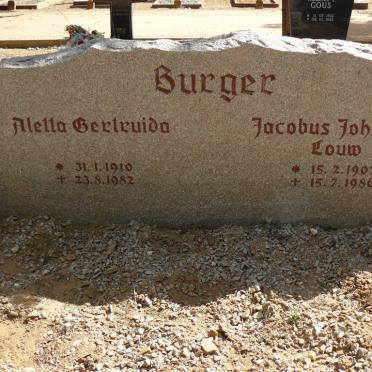 BURGER Jacobus Johannes Louw &amp; Aletta Gertruida 1910-1982