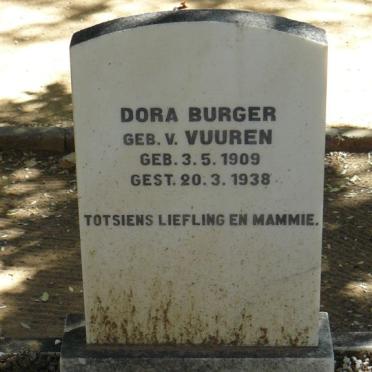 BURGER Dorothea nee VAN VUUREN 1909-1938