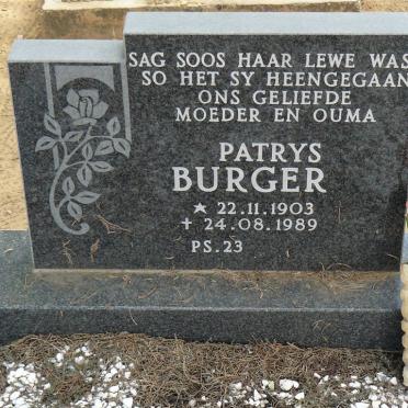 BURGER Patrys 1903-1989