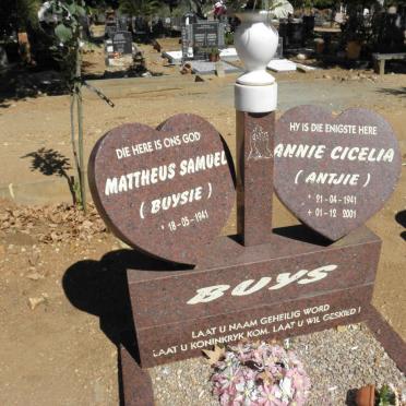 BUYS Mattheus Samuel 1941- &amp; Annie Cicelia 1941-2001