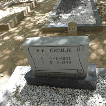 CRONJĒ F.F. 1932-1975