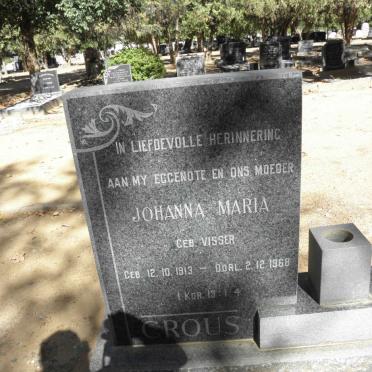 CROUS Johanna Maria nee VISSER 1913-1968