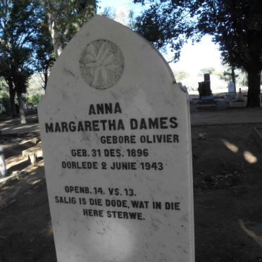 DAMES Anna Margaretha nee OLIVIER 1896-1943