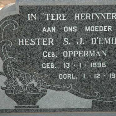 D'EMILJO Joaquim Diaz 1898-1969 &amp; Hester S.J. OPPERMAN 1898-1964
