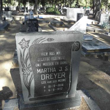 DREYER Martha J.S. nee VAN DER MERWE 1904-1972