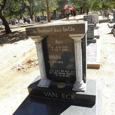 ECK Jan, van 1923-1986 &amp; Willa 1933-