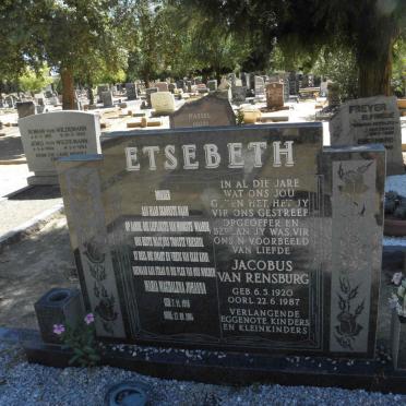 ETSEBETH Jacobus van Rensburg 1920-1987 &amp; Maria Magdalena Johanna 1916-2004