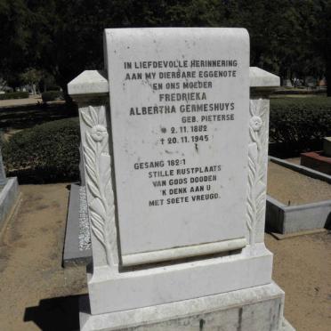 GERMESHUYS Fredrieka Albertha nee PIETERSE 1882-1945