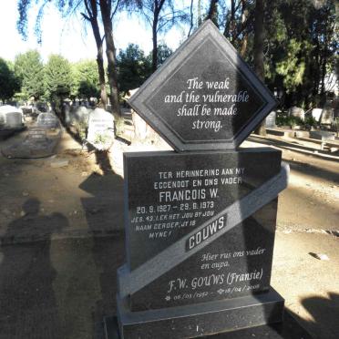 GOUWS Francois W. 1927-1973 :: GOUWS F.W. 1952-2006
