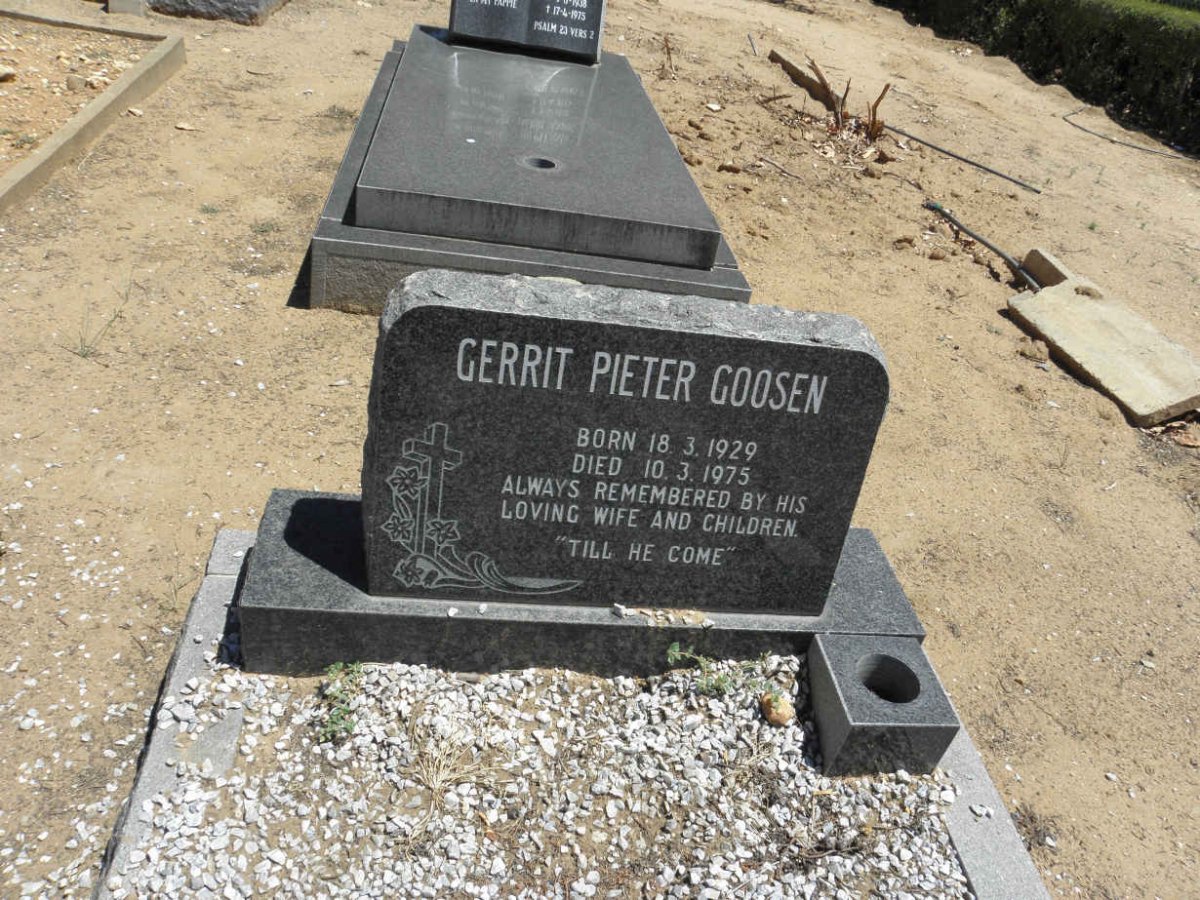 GOOSEN Gerrit Pieter 1929-1975