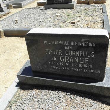 GRANGE Pieter Cornelius, la 1958-1978