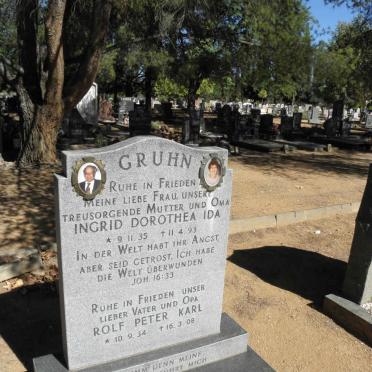 GRUHN Rolf Peter Karl 1934-2008 &amp; Ingrid Dorothea Ida 1935-1993