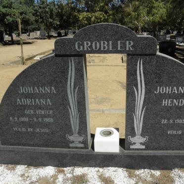 GROBLER Johannes Hendrik 1905-1973 &amp; Johanna Adriana VENTER 1909-1968