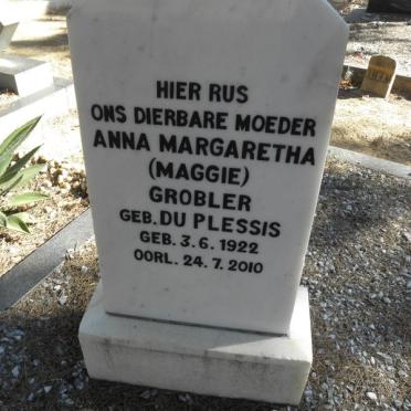 GROBLER Anna Margaretha nee DU PLESSIS 1922-2010