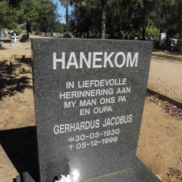 HANEKOM Gerhardus Jacobus 1930-1999