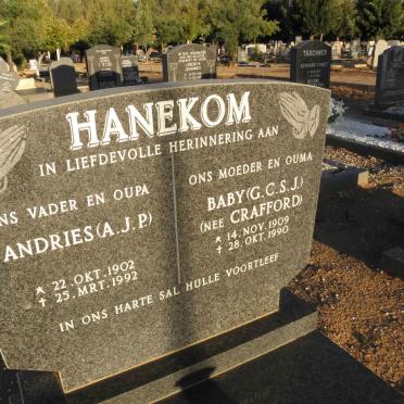 HANEKOM A.J.P. 1902-1992 &amp; G.C.S.J. CRAFFORD 1909-1990