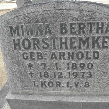 HORSTHEMKE Minna Bertha nee ARNOLD 1890-1973
