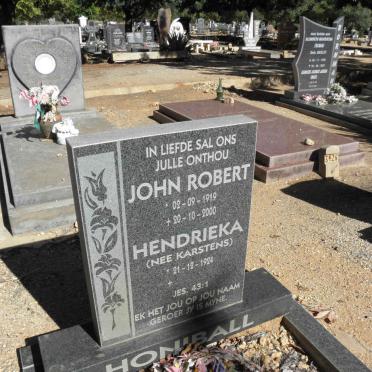 HONIBALL John Robert 1919-2000 &amp; Hendrieka KARSTENS 1924-