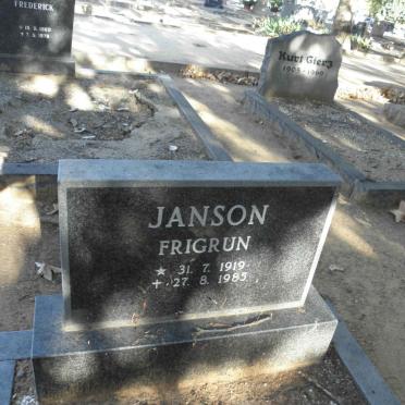 JANSON Frigrun 1919-1985