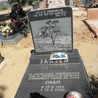 JANSEN Zirkie 1934-2002