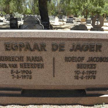 JAGER Roelof Jacobus Beukes, de 1901-1978 &amp; Hubrecht Maria VAN HEERDEN 1905-1978