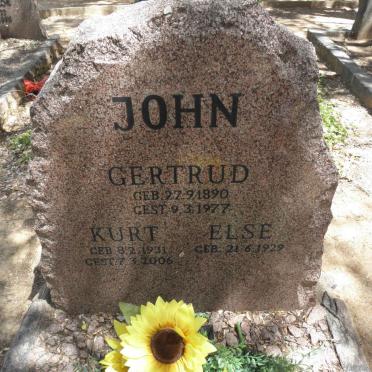 JOHN Gertrud 1890-1977 :: JOHN Kurt 1931-2006 &amp; Else 1929-