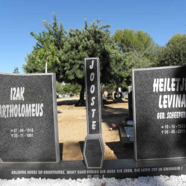 JOOSTE Izak Bartholomeus 1918-1991 &amp; Heiletje Levina SCHEEPERS 1923-2011