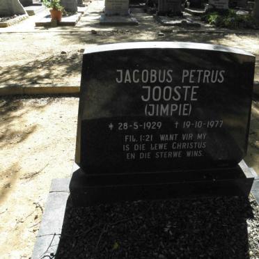 JOOSTE Jacobus Petrus 1929-1977