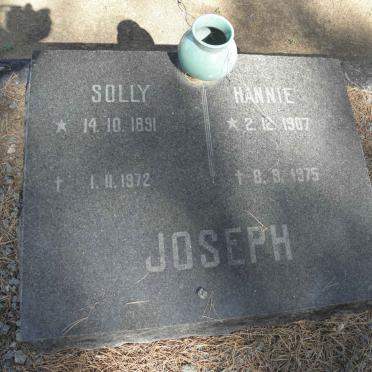 JOSEPH Solly 1891-1972 &amp; Hannie 1907-1975