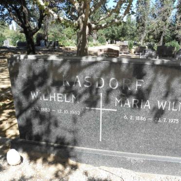 KASDORF Wilhelm 1883-1963 &amp; Maria Wilma 1886-1975